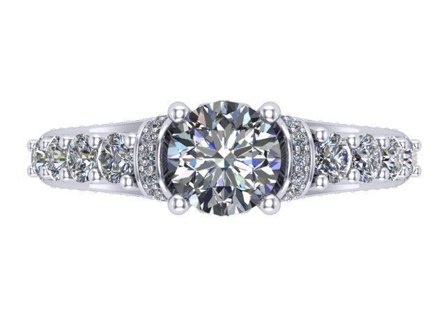 Unique Prong pave ring 3D print model_1