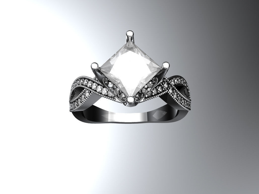 Engagement ring 3D print model_1