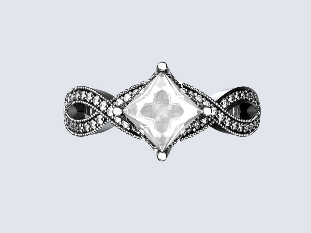 Engagement ring 3D print model_2