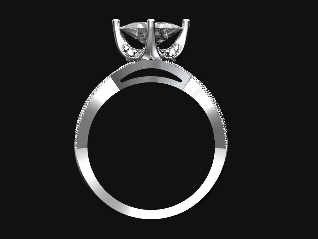 Engagement ring 3D print model_5