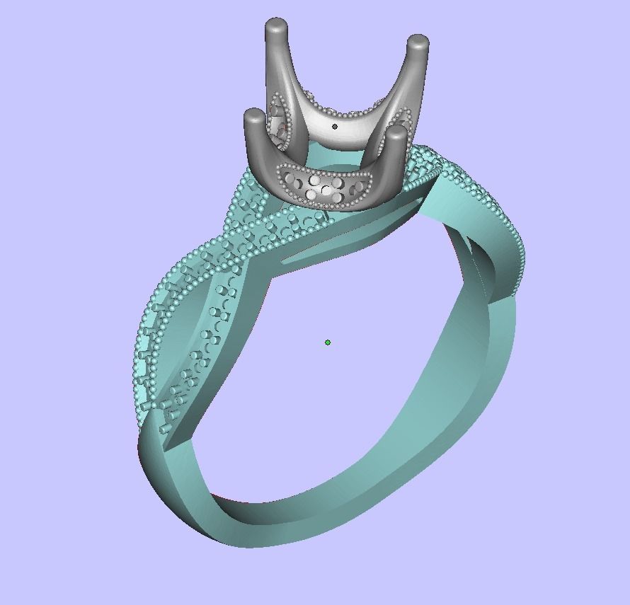 Engagement ring 3D print model_9