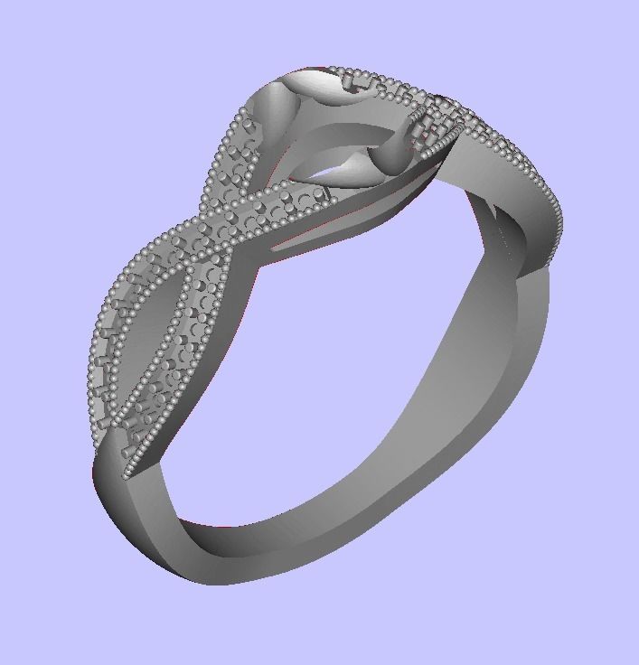 Engagement ring 3D print model_7