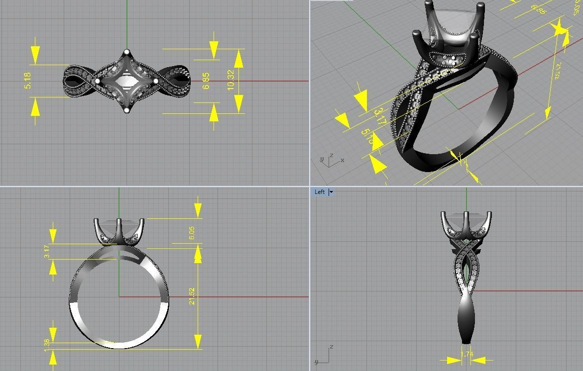 Engagement ring 3D print model_6