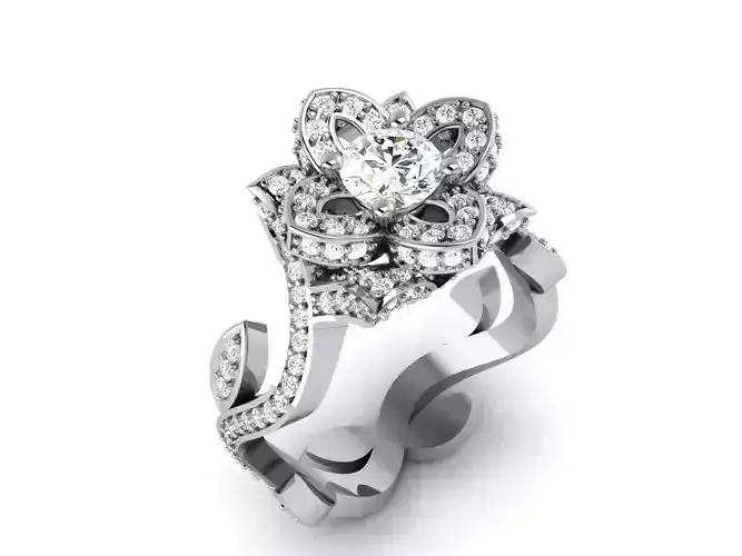Solitaire ring 3dm stl render detail 3D print model 3D print model