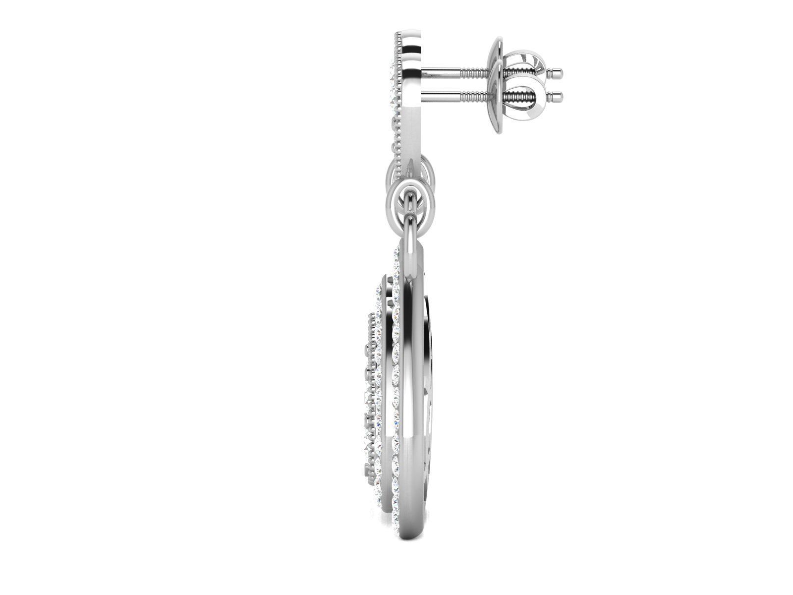 Solitaire earrings 3dm stl render detail 3D print model 3D print model_4