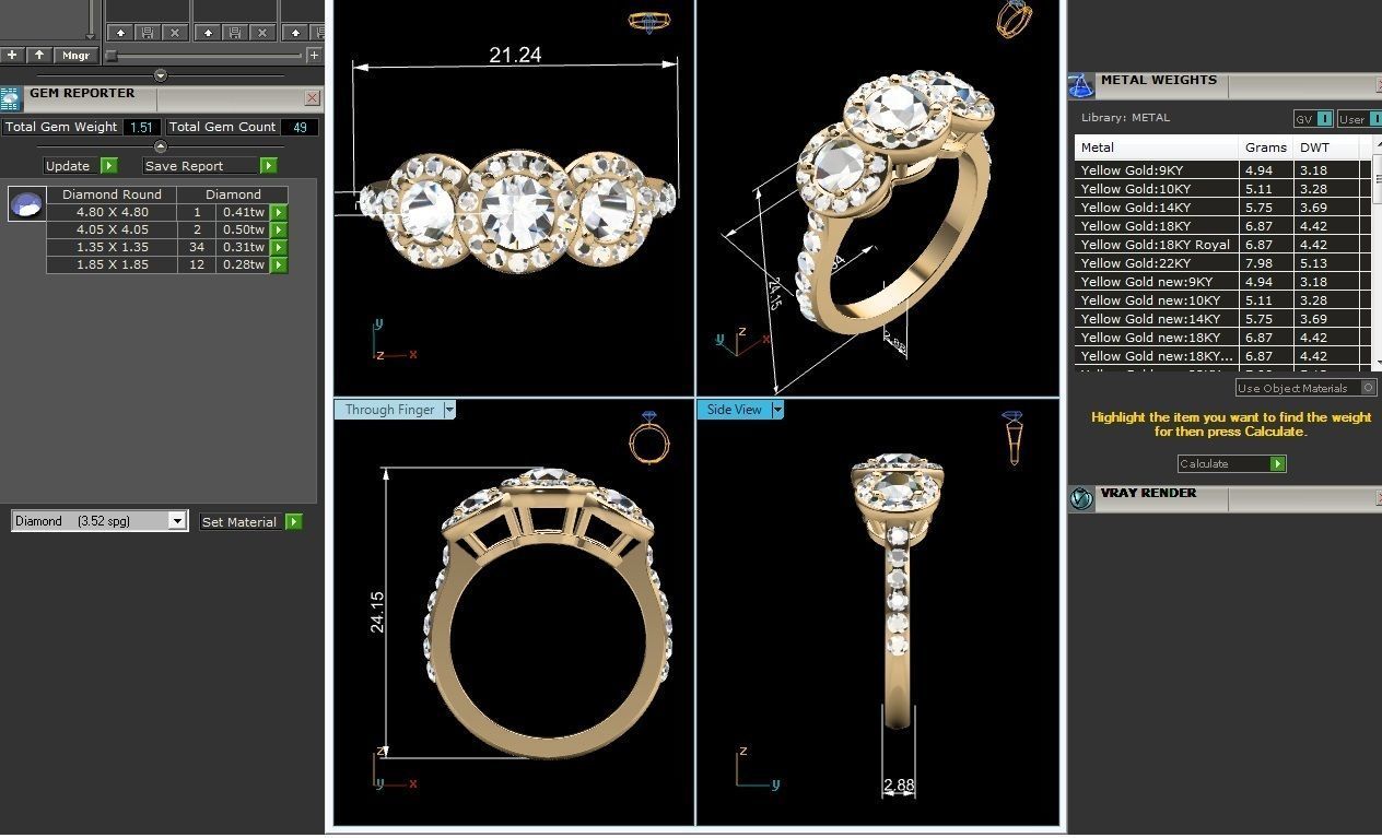 Solitaire ring 3dm stl render detail 3D print model 3D print model_5