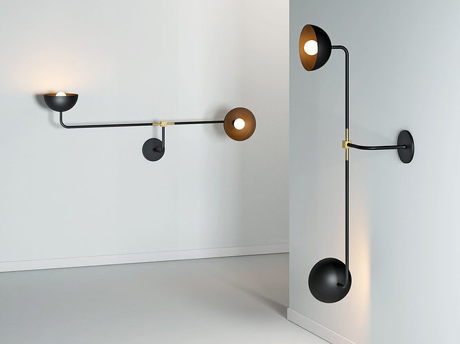 Beaubien Double Shade Wall Lamp Free 3D model