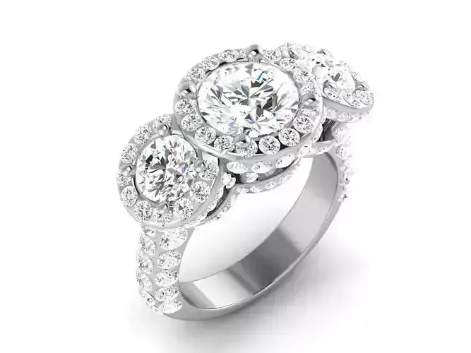 Solitaire ring 3dm stl render detail 3D print model