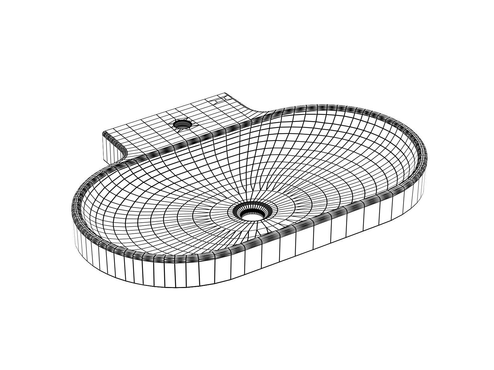 Eurocosmo Countertop Basin 80 Set 3D model_3
