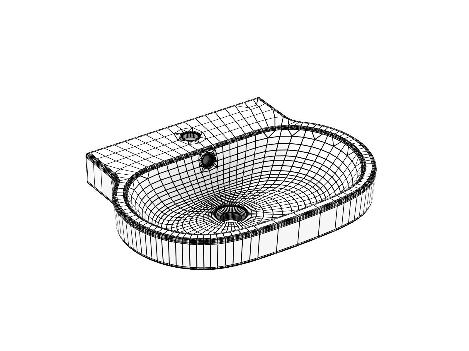 Eurocosmo Countertop Basin 60 Set 3D model_5