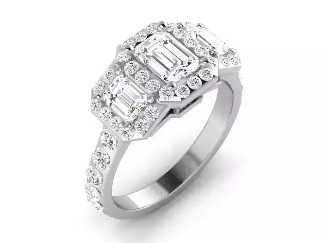 Solitaire ring 3dm stl render detail 3D print model