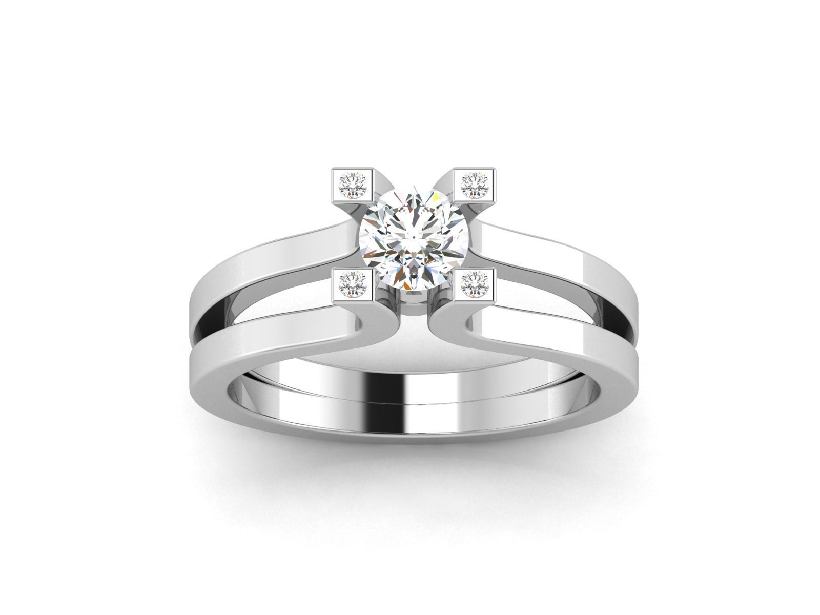 Solitaire ring 3dm stl render detail 3D print model 3D print model_5