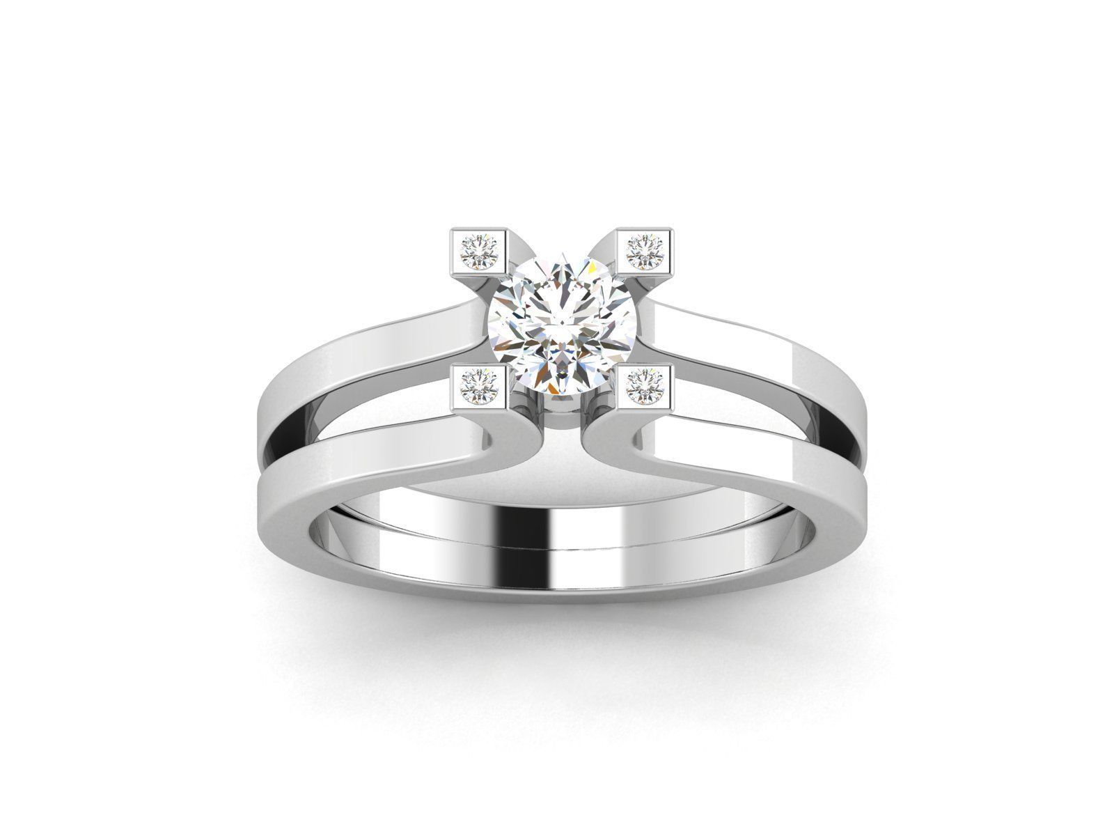 Solitaire ring 3dm stl render detail 3D print model 3D print model_4
