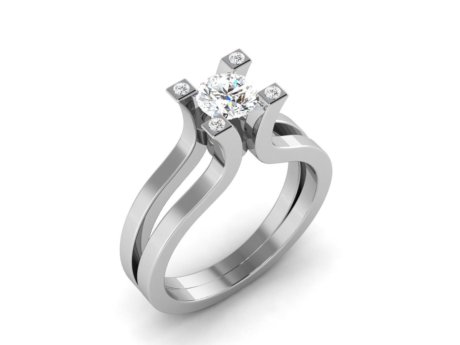 Solitaire ring 3dm stl render detail 3D print model 3D print model_1