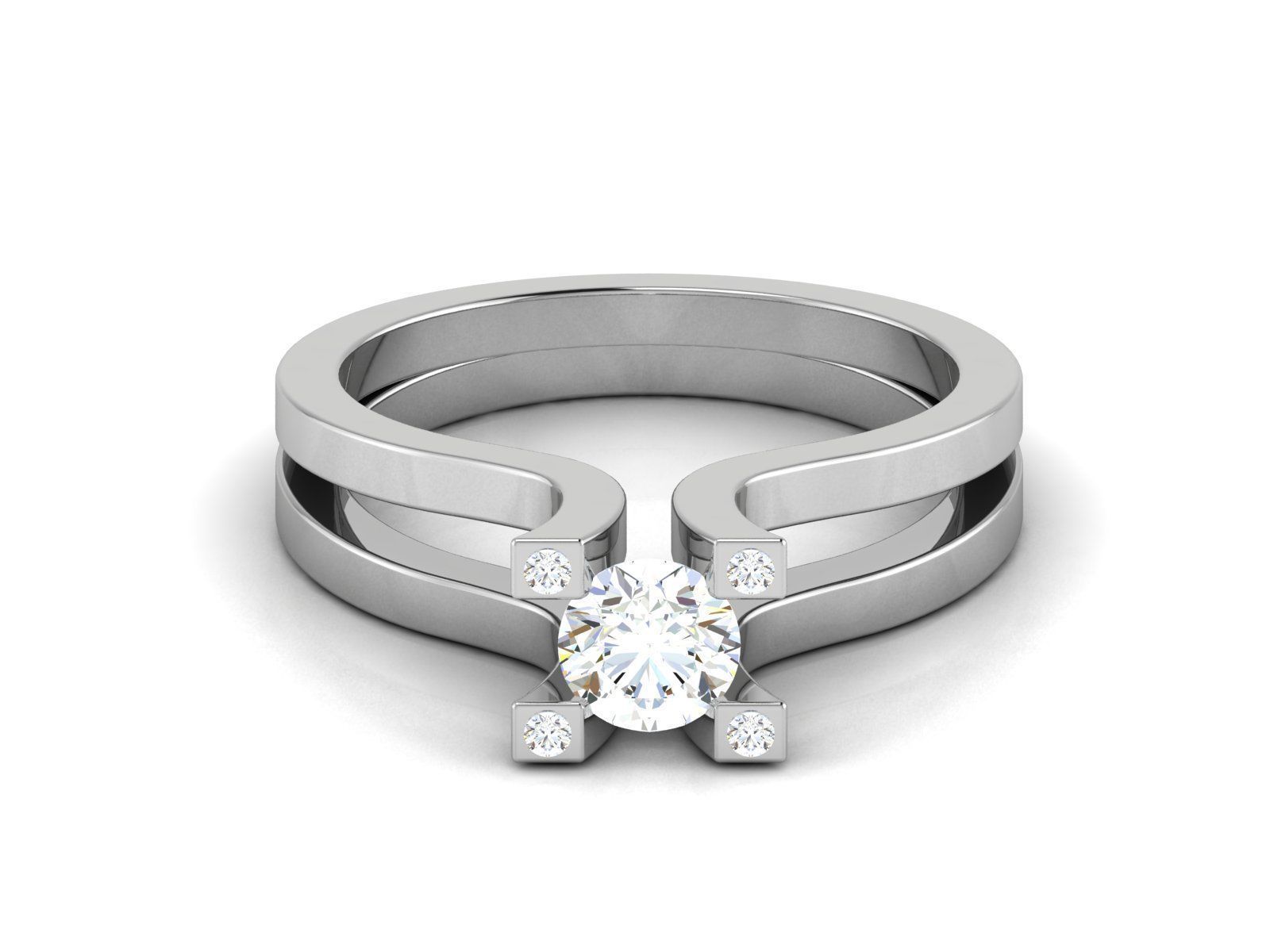 Solitaire ring 3dm stl render detail 3D print model 3D print model_2