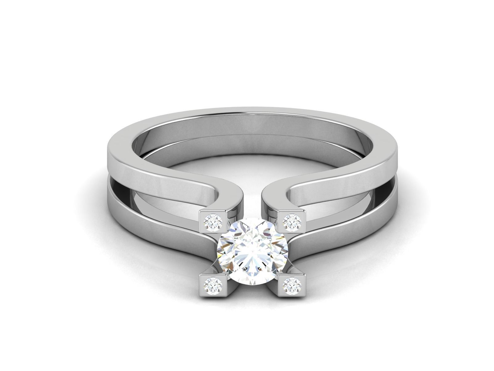 Solitaire ring 3dm stl render detail 3D print model 3D print model_3