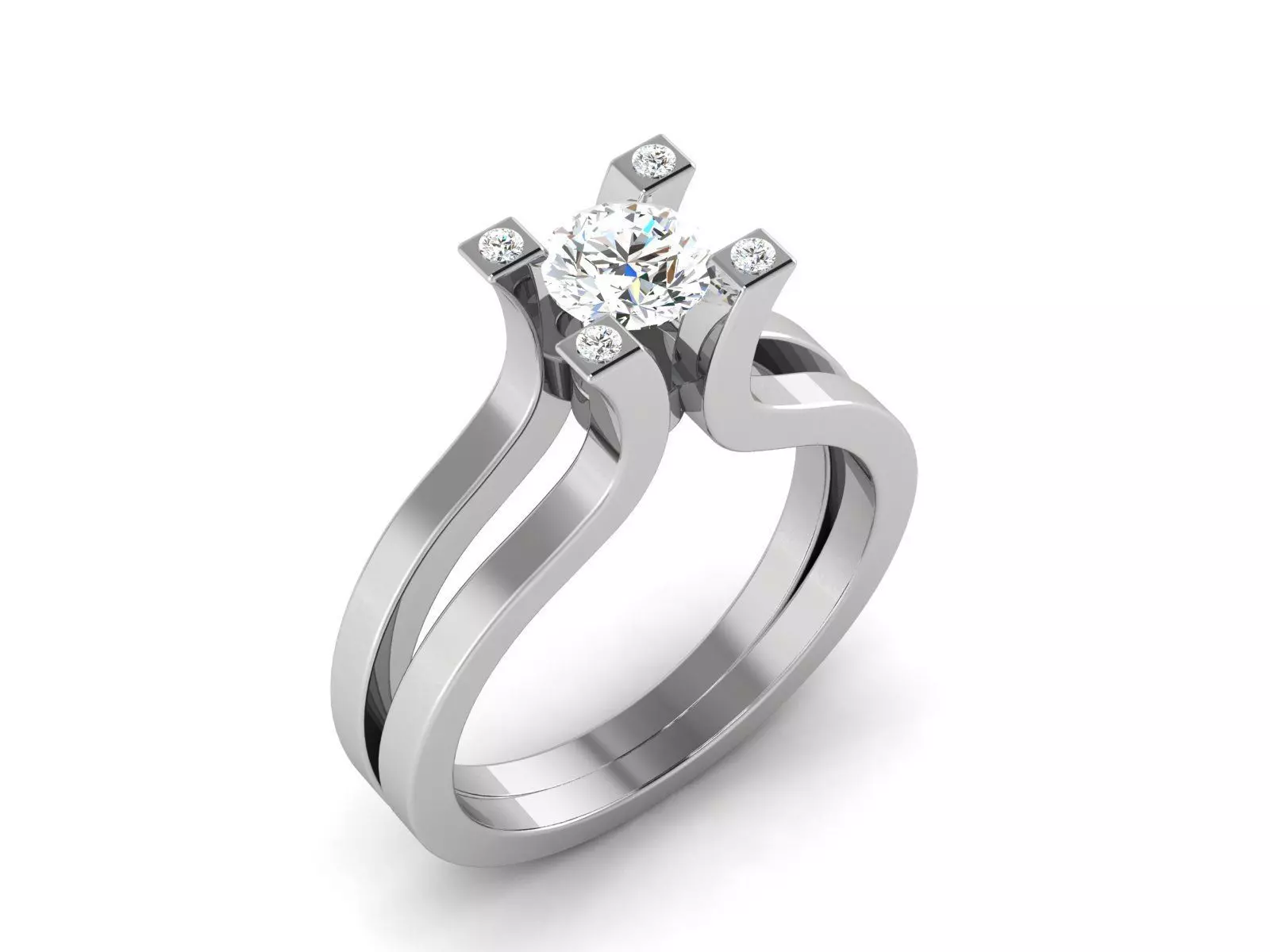 Solitaire ring 3dm stl render detail 3D print model 3D print model_0