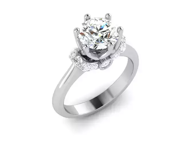 Solitaire ring 3dm stl render detail 3D print model