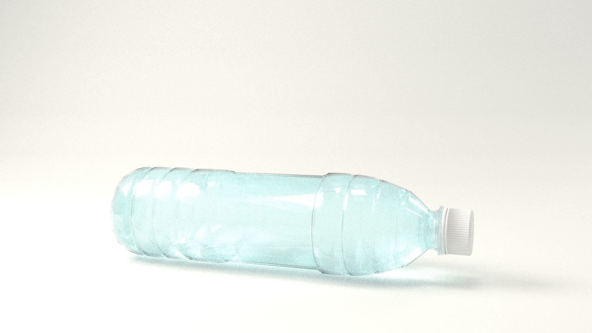 Clear plastic water bottle Free 3D model_4