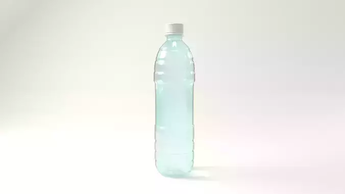 Clear plastic water bottle Free 3D model