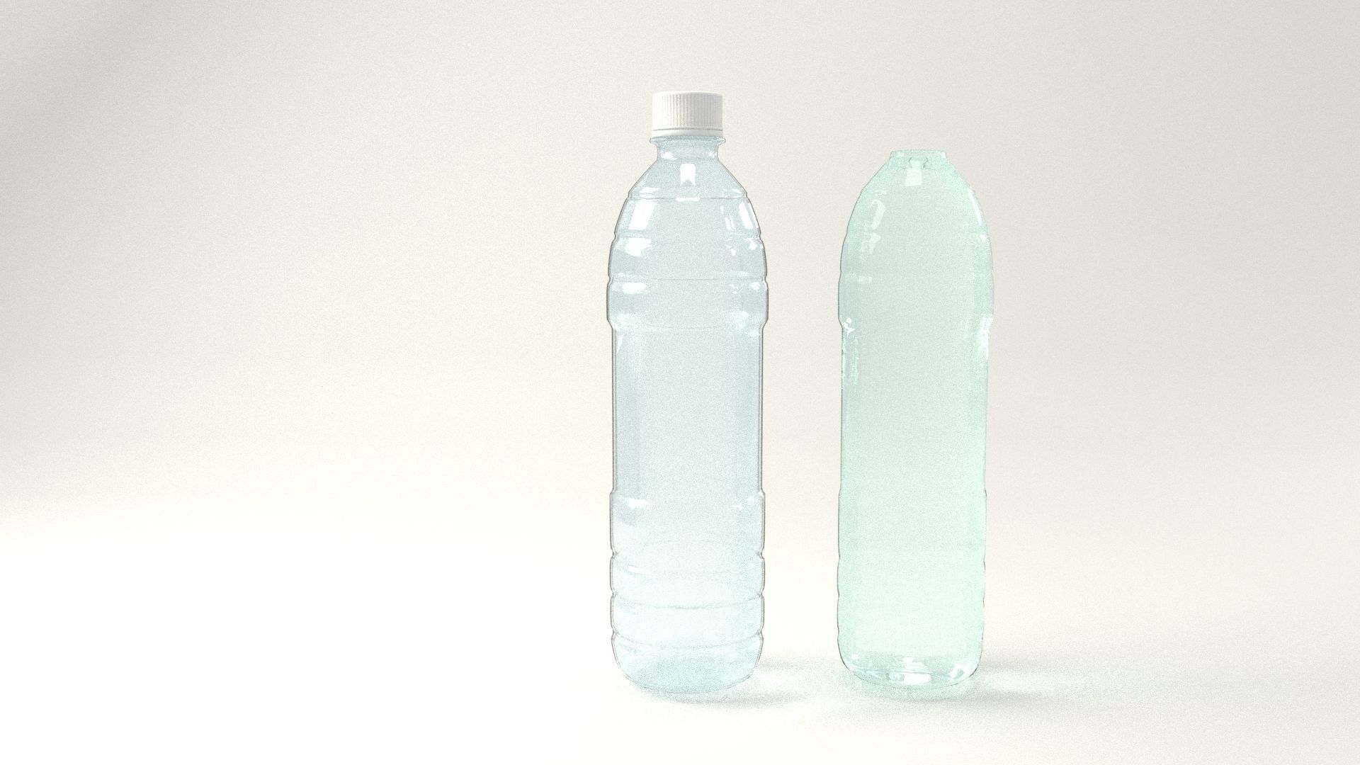 Clear plastic water bottle Free 3D model_3