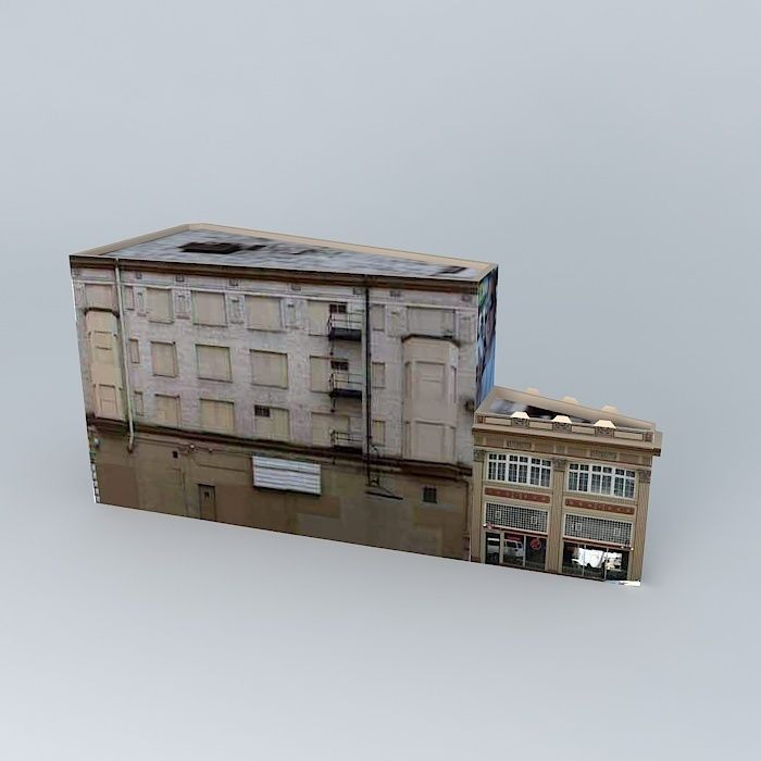 The Annex building with car in it Free 3D model_1