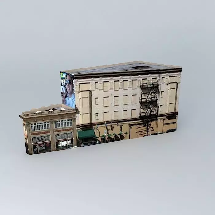 The Annex building with car in it Free 3D model_0