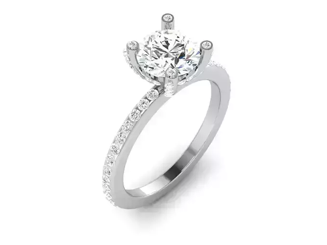 Solitaire ring 3dm stl render detail 3D print model