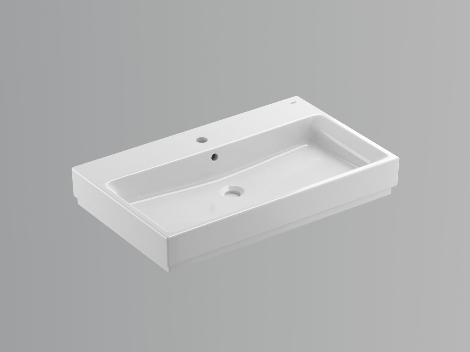 Cube Wall hung Basin 80 Set 3D model_2