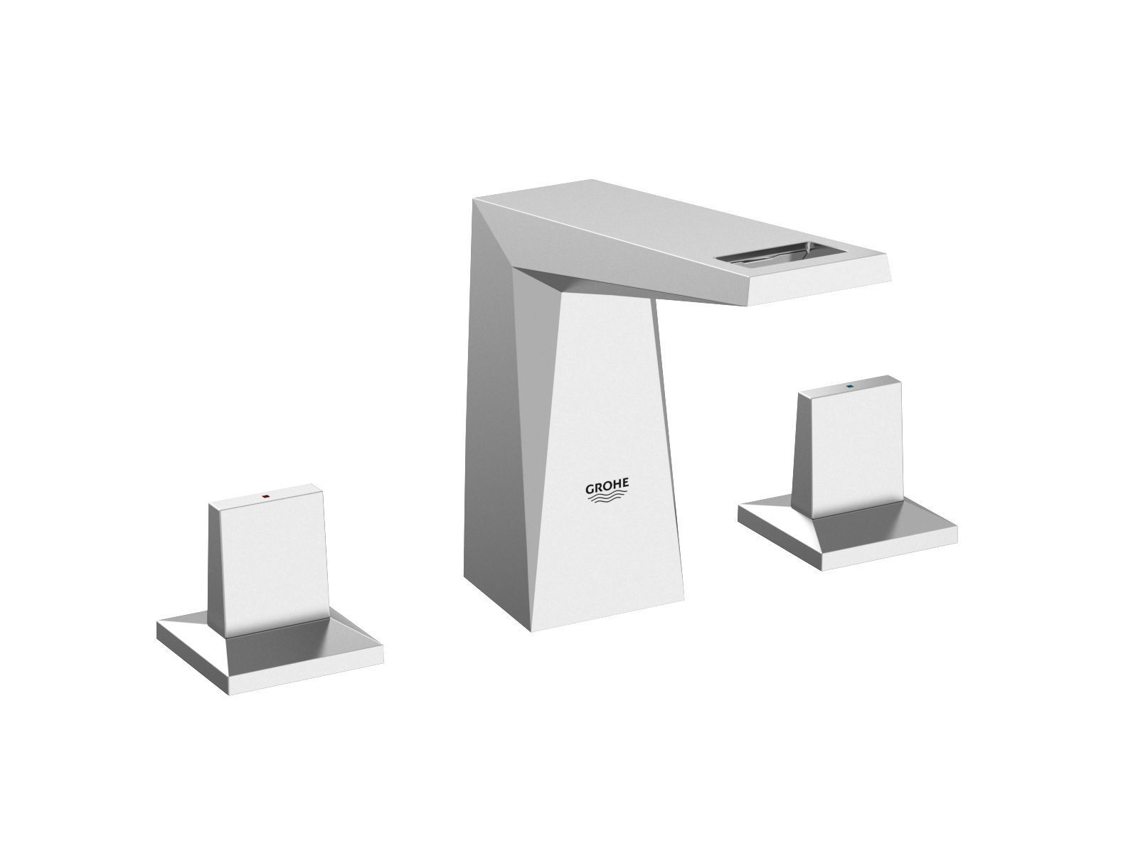 Cube Countertop Basin 80 Set 3D model_5