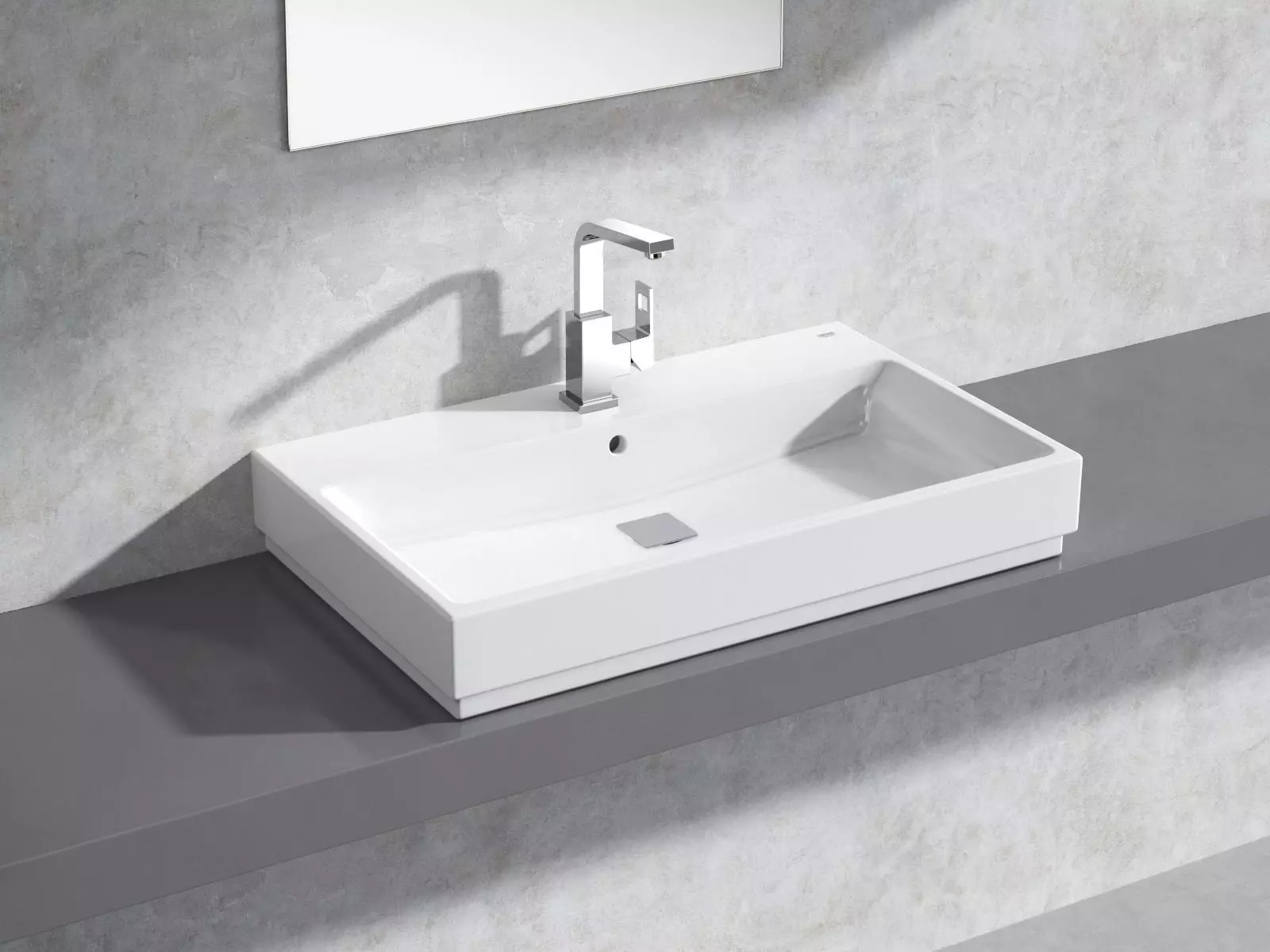 Cube Countertop Basin 80 Set 3D model_0