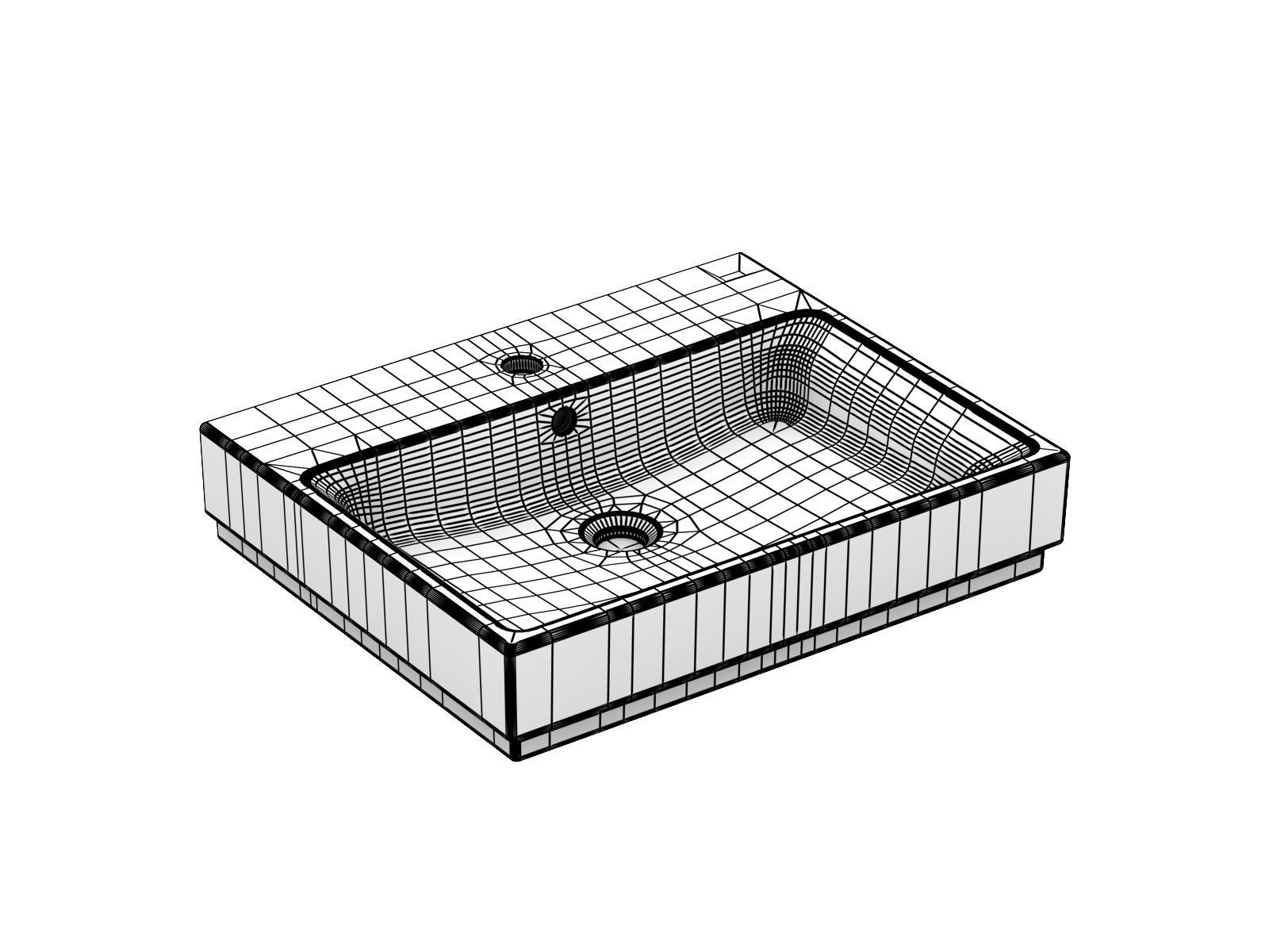 Cube Countertop Basin 60 Set 3D model_15
