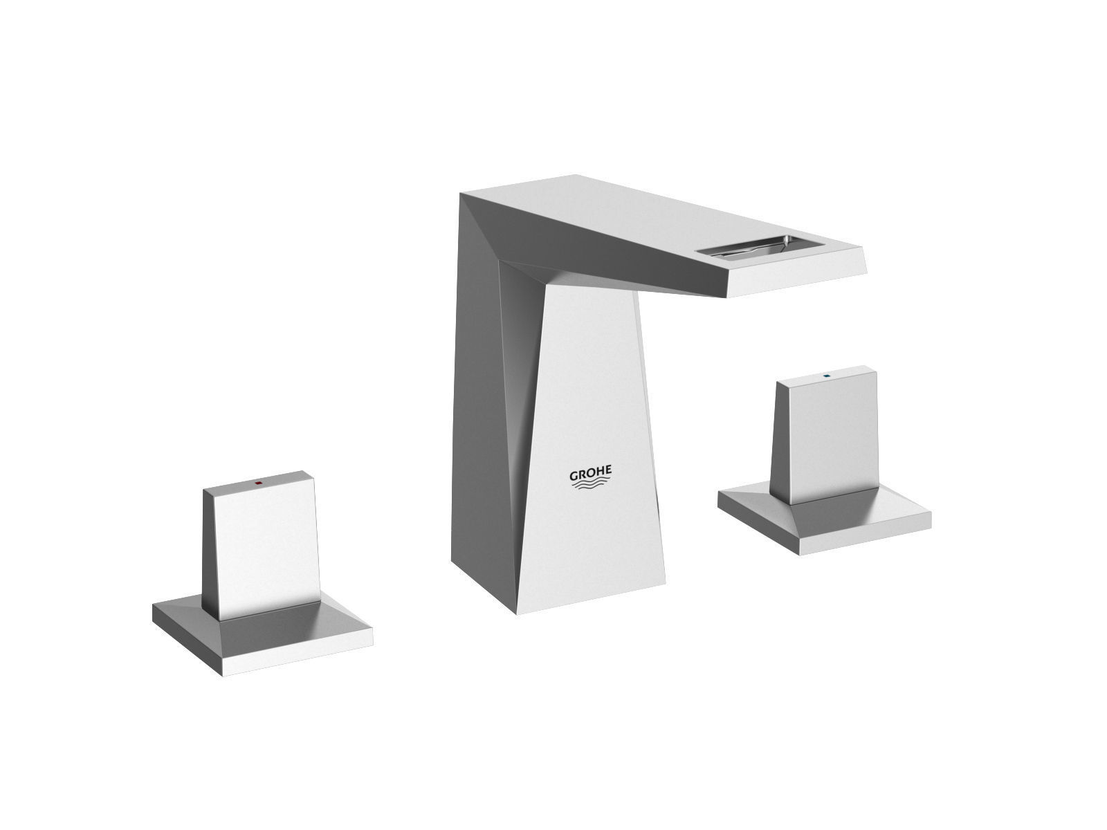 Cube Semi recessed Basin 60 Set 3D model_4