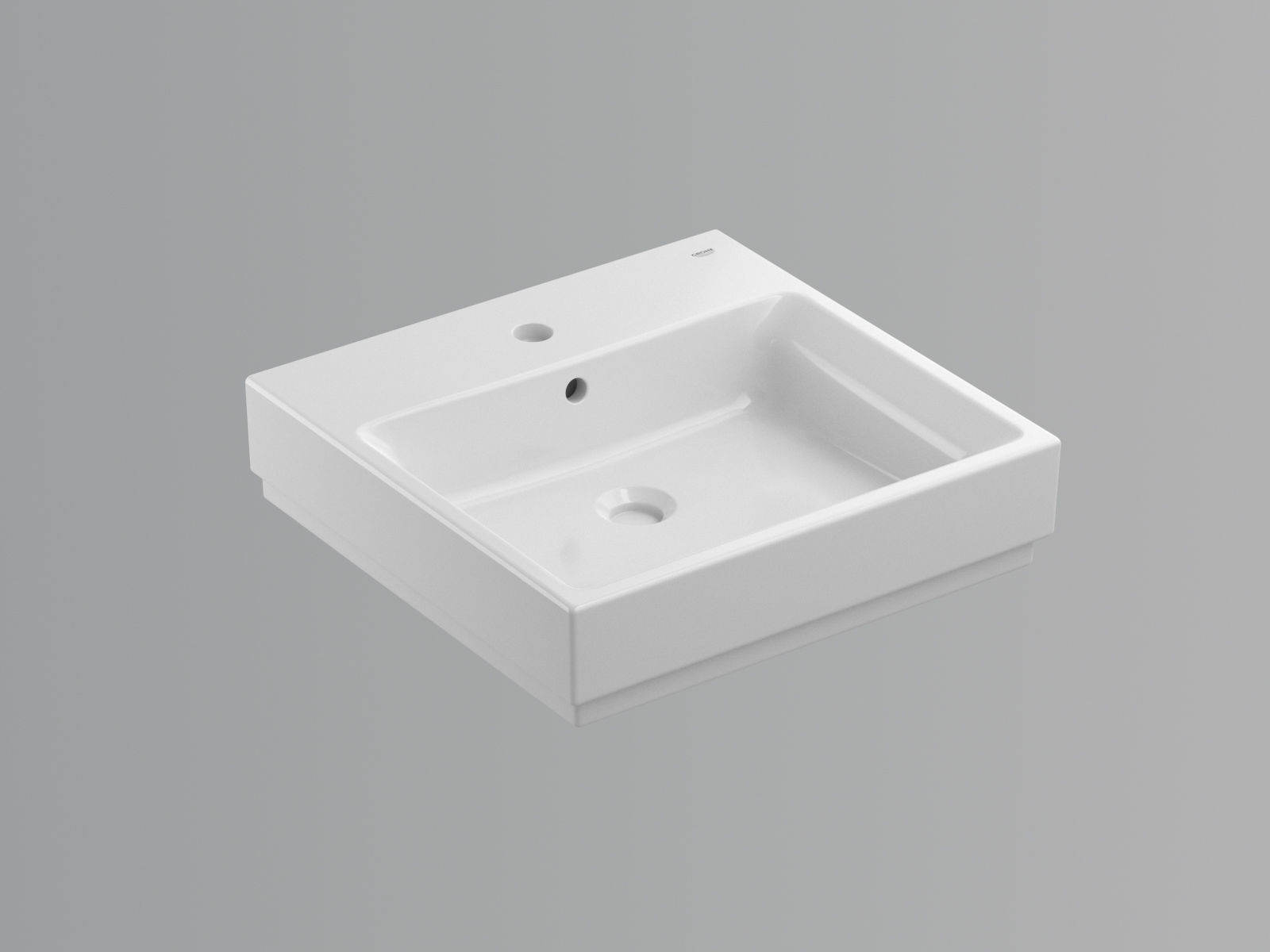 Cube Wall hung Basin 50 Set 3D model_2