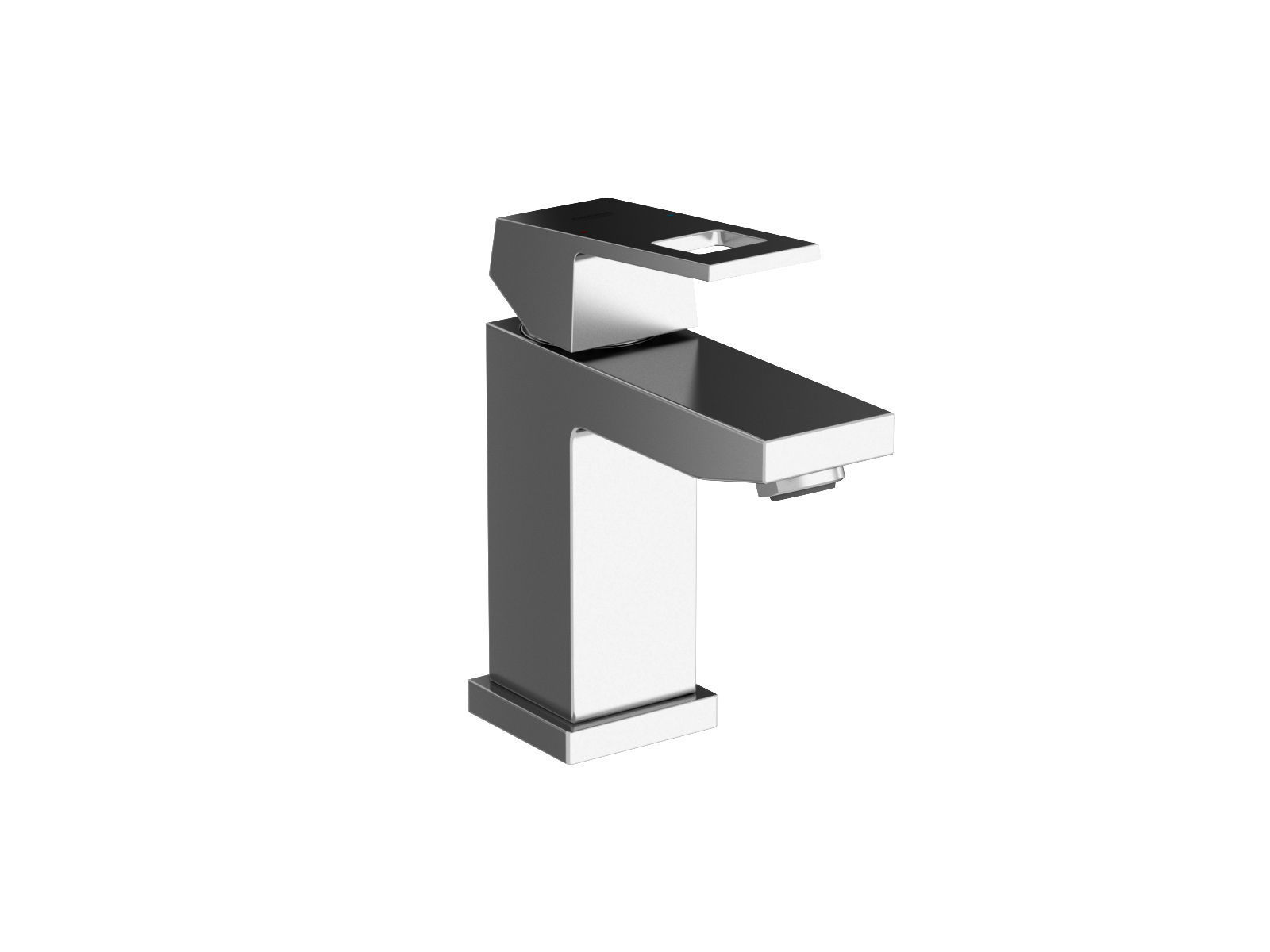 Cube Wall hung Basin 50 Set 3D model_1