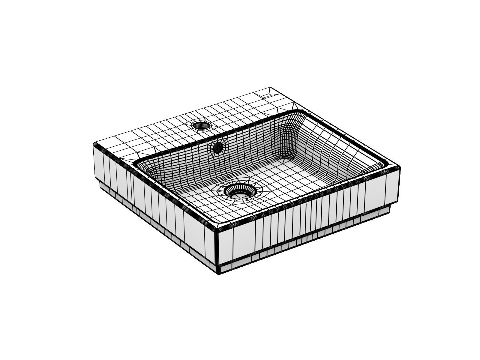 Cube Wall hung Basin 50 Set 3D model_6