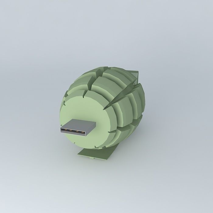 USB Memory Grenade Free 3D model_1