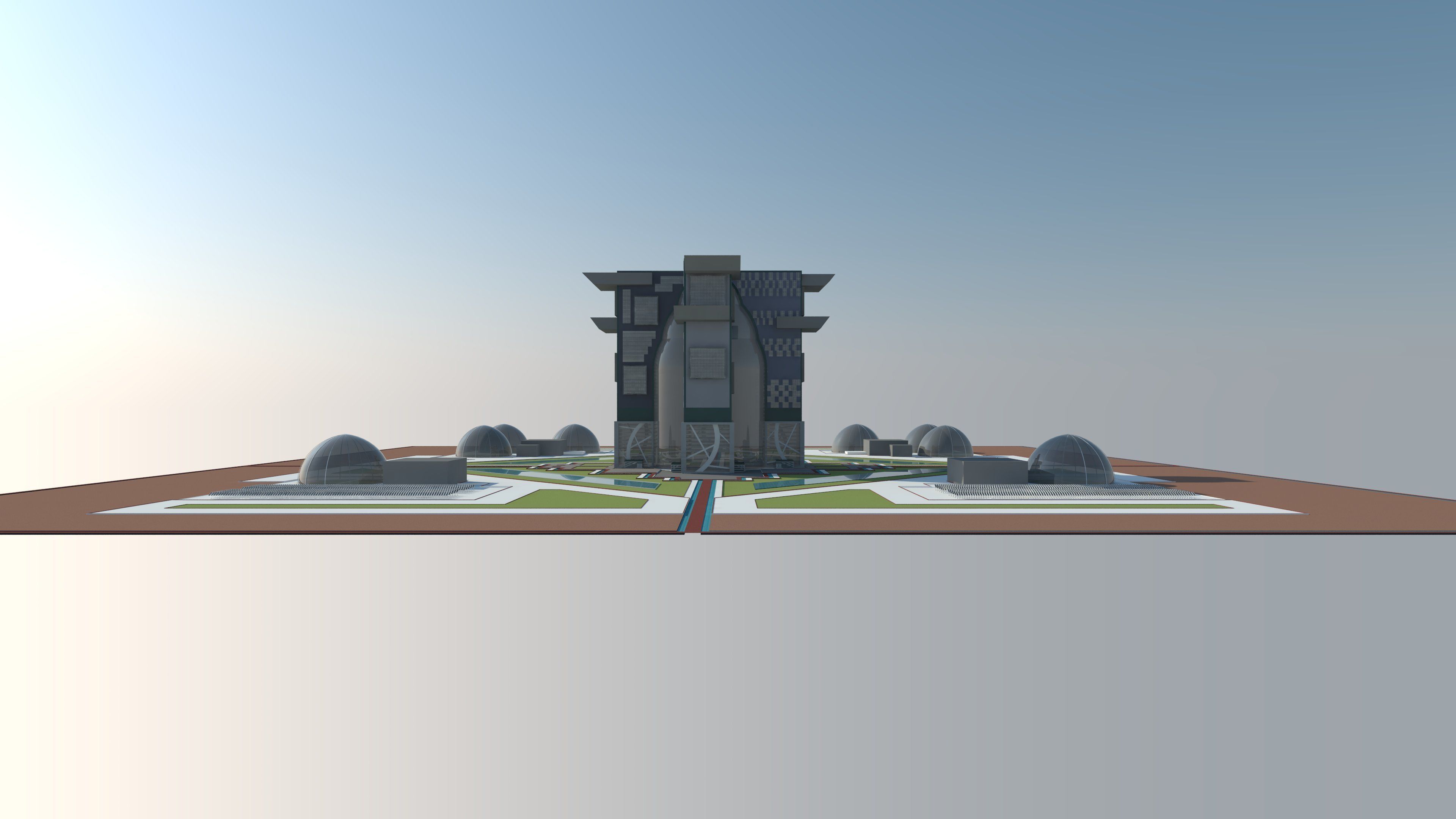 First Vertical City On Mars 3D model_2