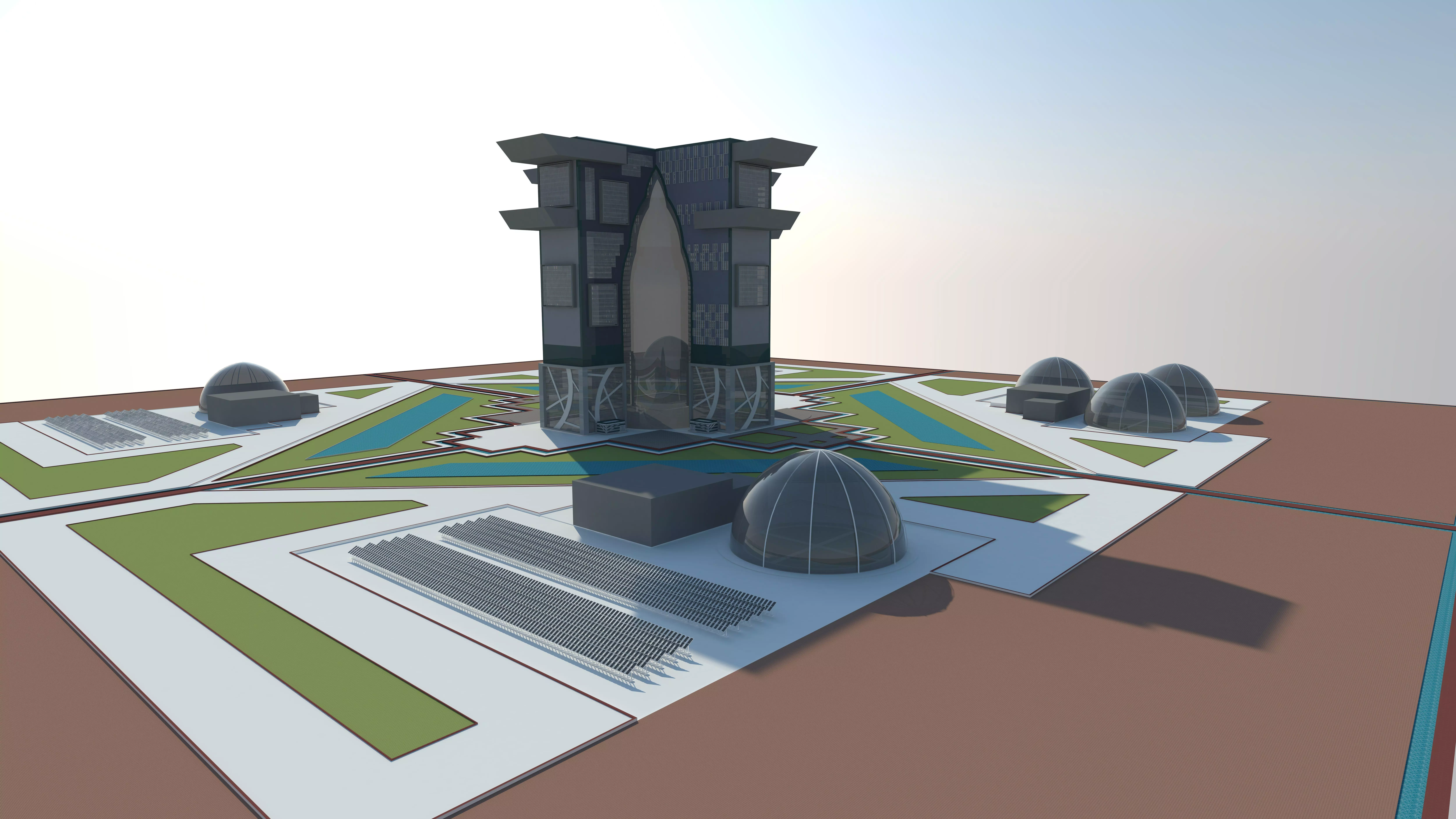 First Vertical City On Mars 3D model_0