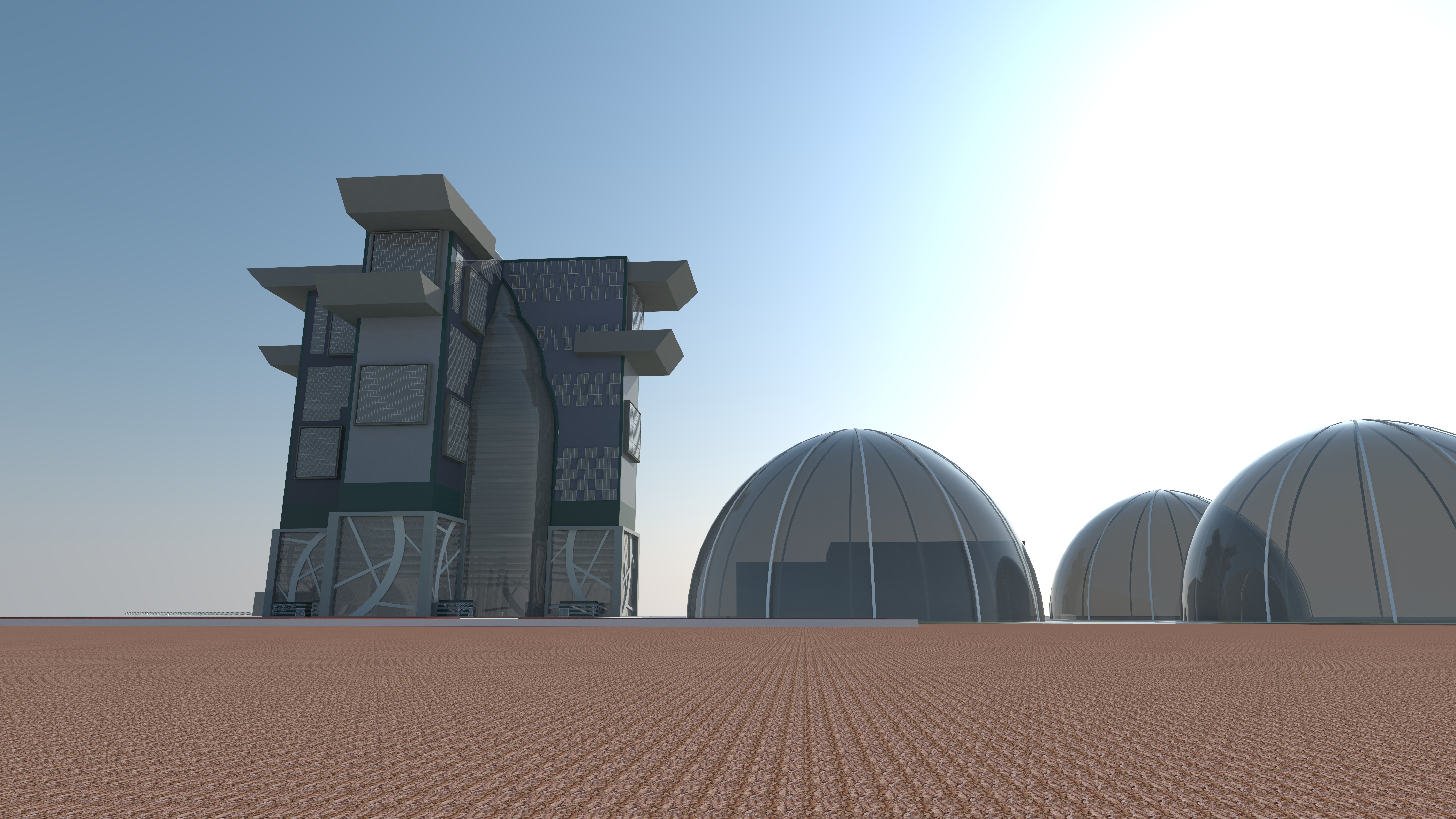 First Vertical City On Mars 3D model_5