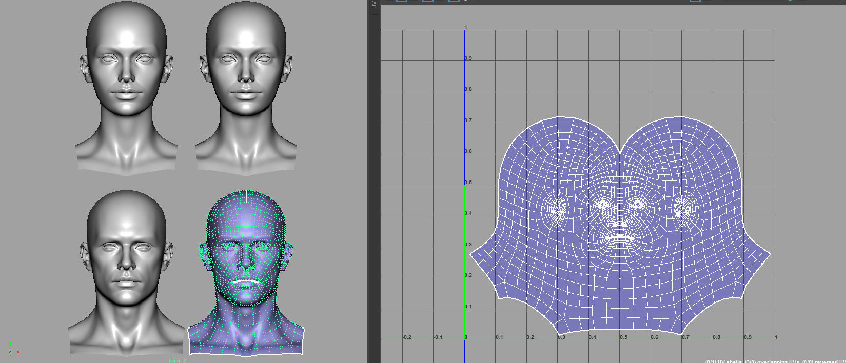 Character - Female Male Head Base Mesh Blendshape Low-poly 3D model_20