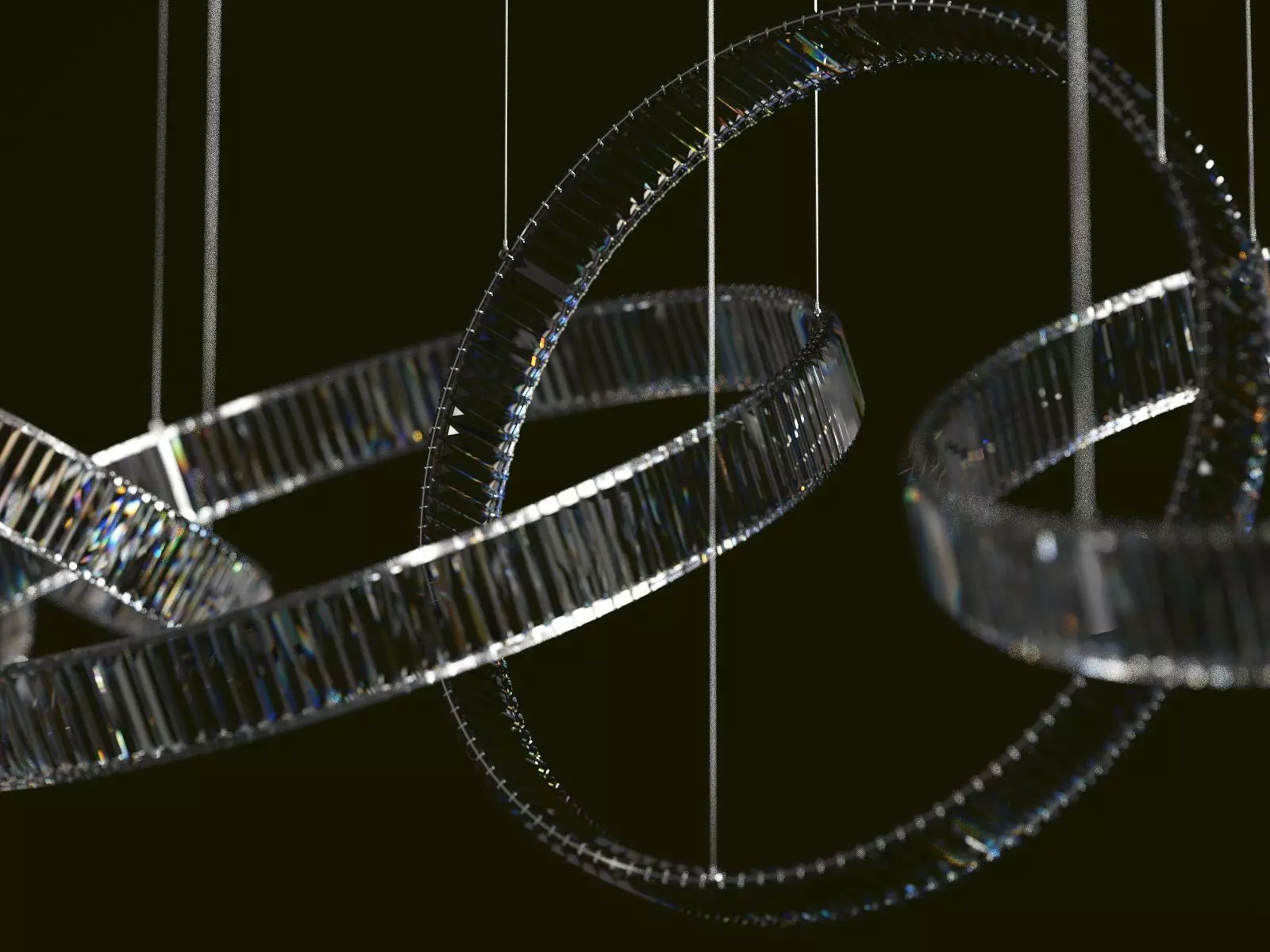 Crystal Flare Chandelier 3D model_0