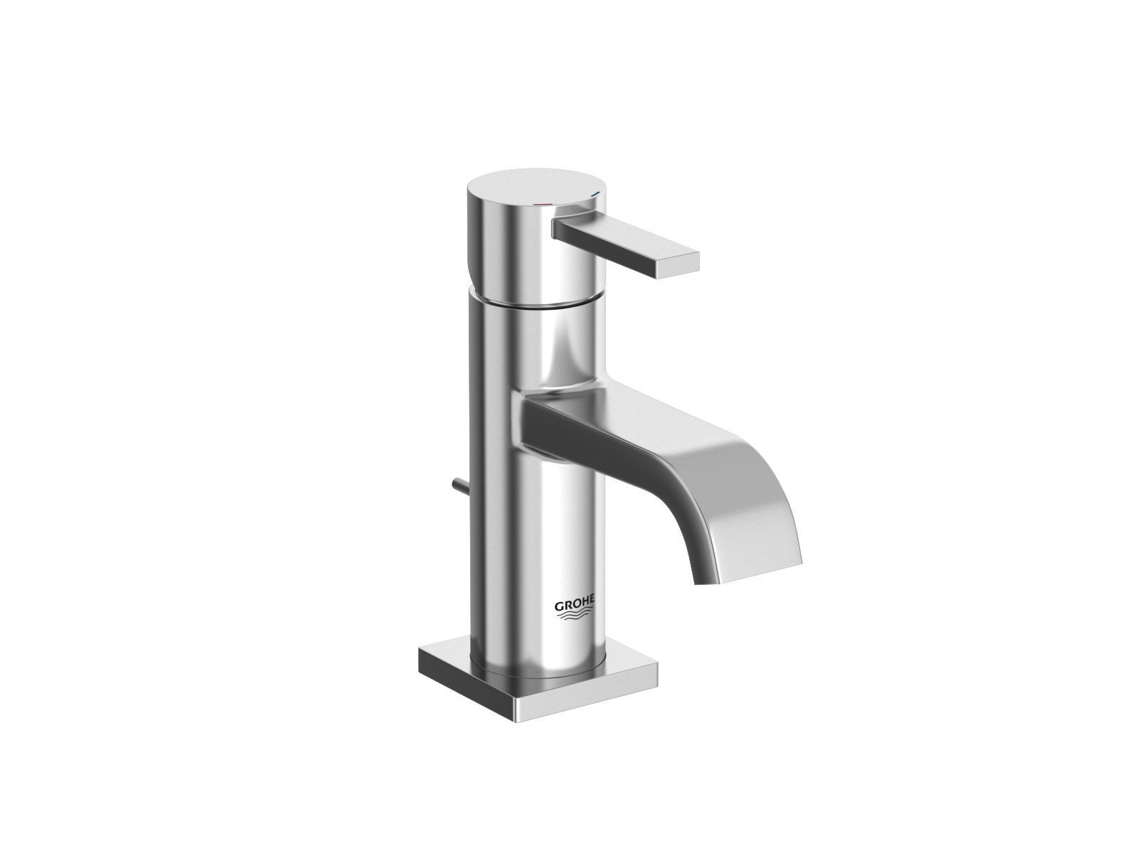 Cube Wall hung Basin 100 Set 3D model_4