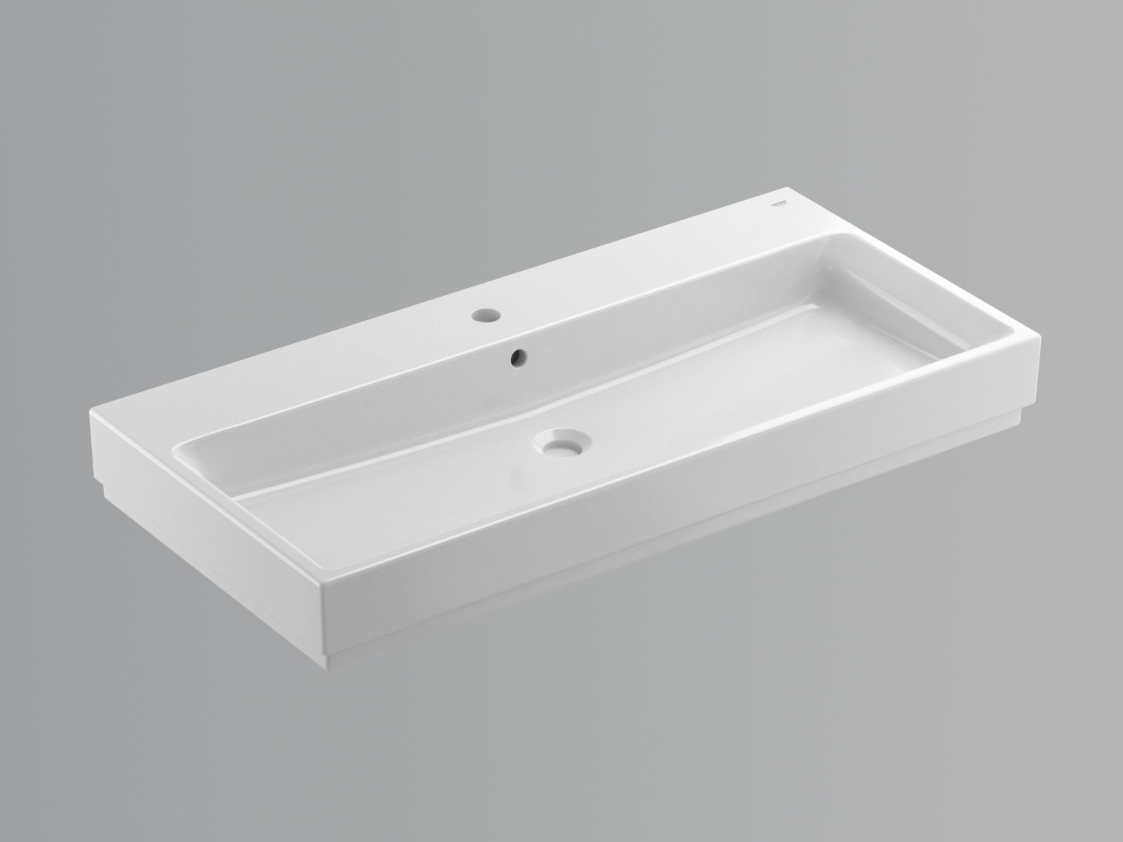 Cube Wall hung Basin 100 Set 3D model_1