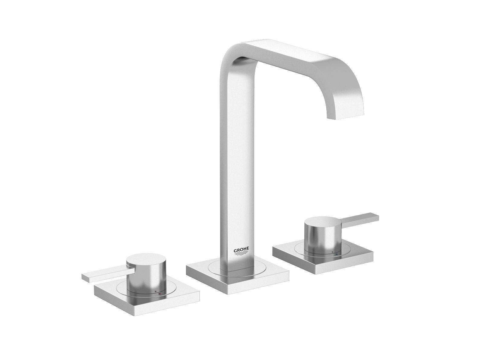 Cube Wall hung Basin 100 Set 3D model_2