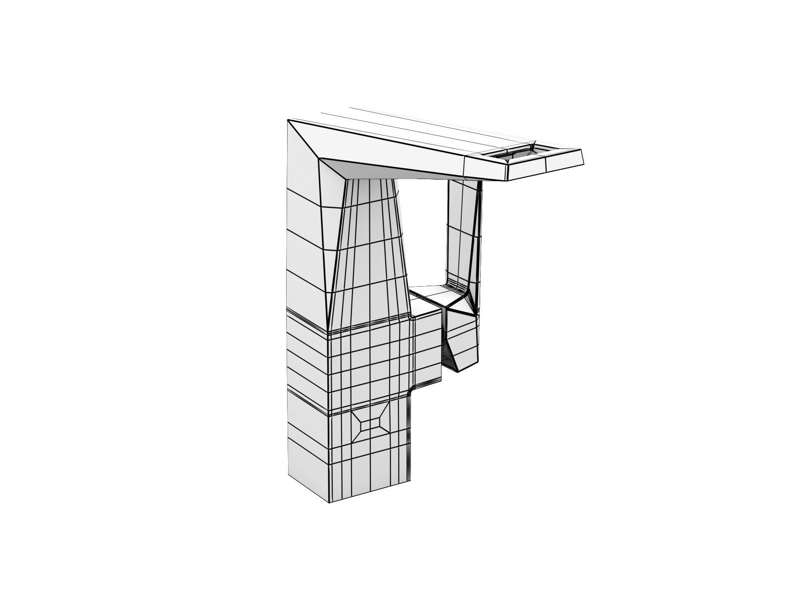Cube Countertop Basin 100 Set 3D model_19