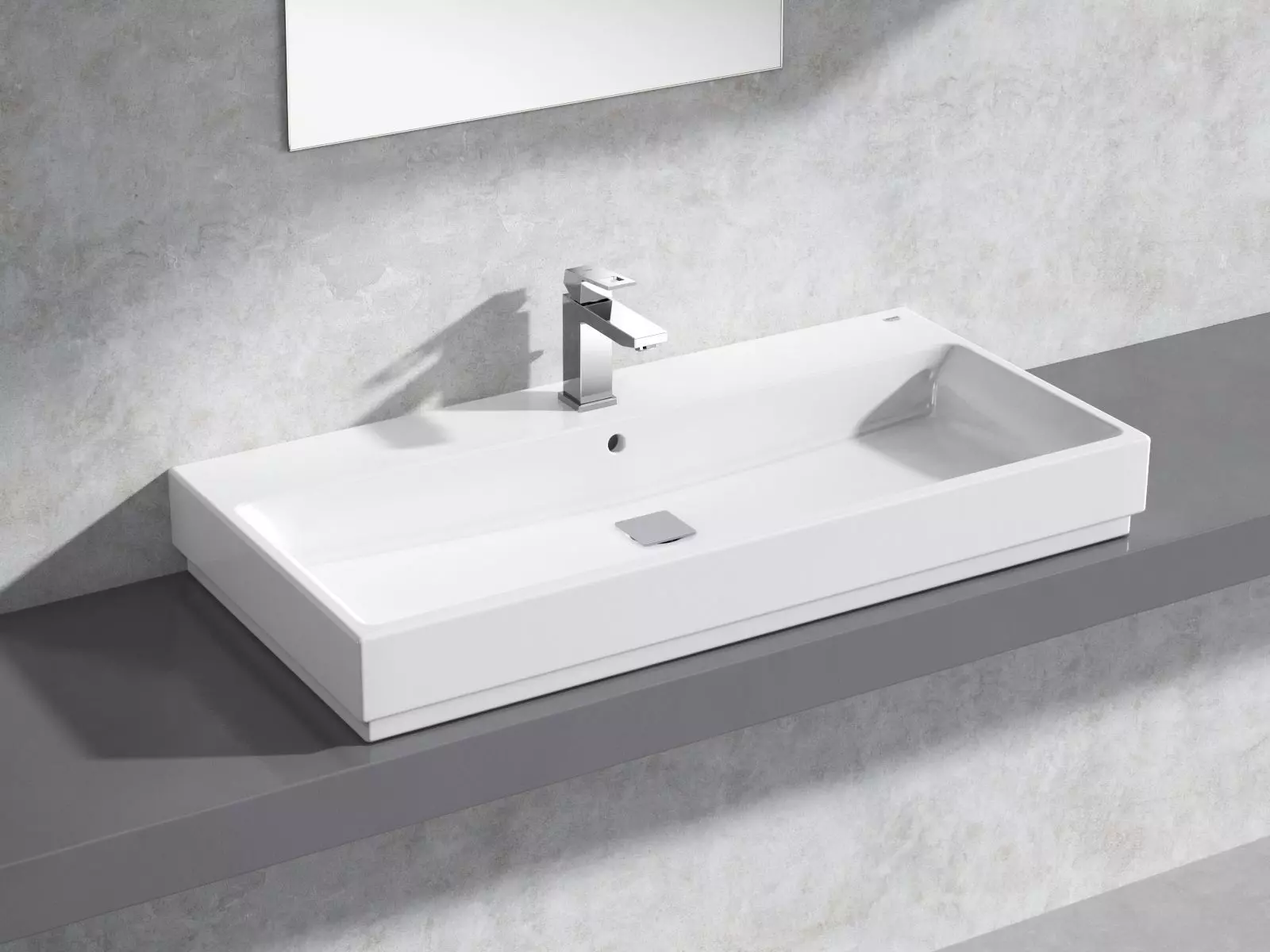Cube Countertop Basin 100 Set 3D model_0
