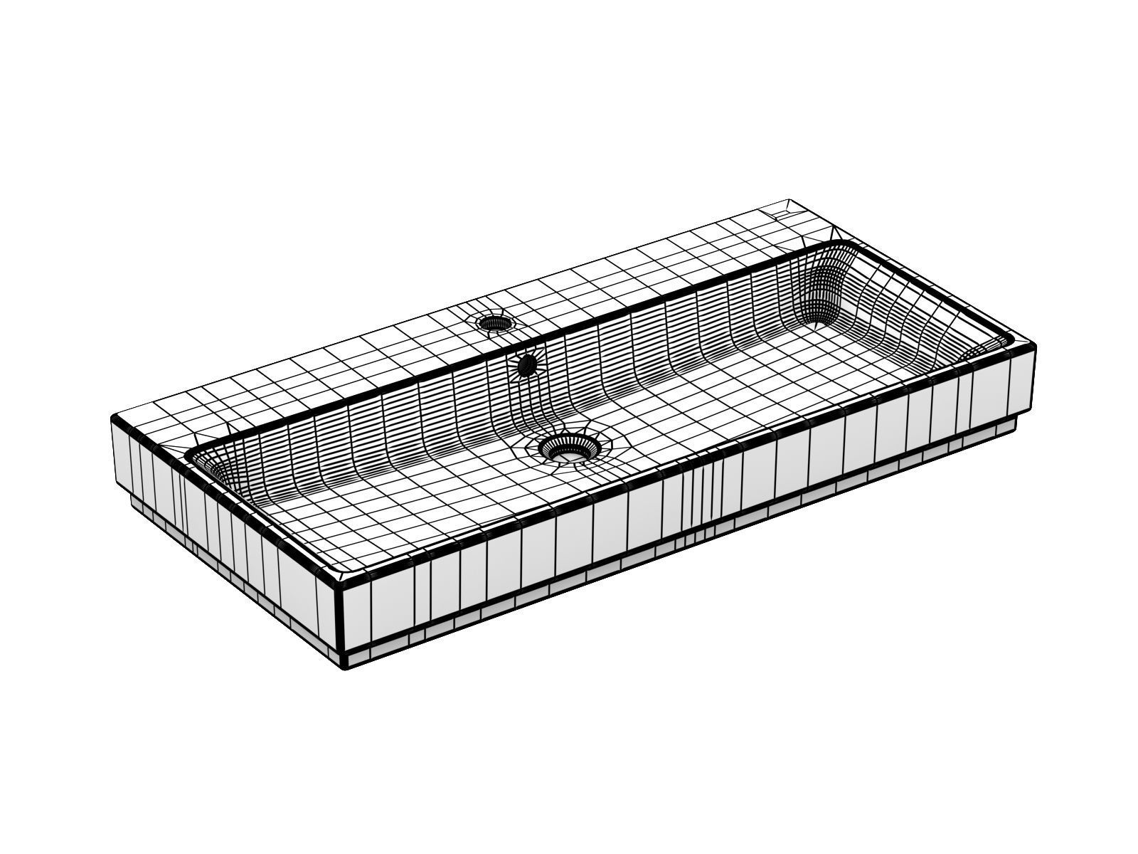 Cube Countertop Basin 100 Set 3D model_18