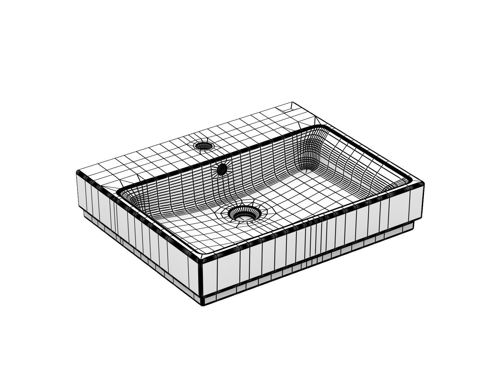 Cube Wall hung Basin 60 Set 3D model_13