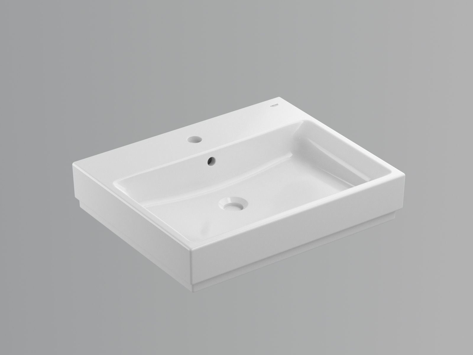 Cube Wall hung Basin 60 Set 3D model_1
